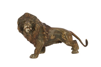 Lot 383 - An Austrian cold painted bronze figure of a lion