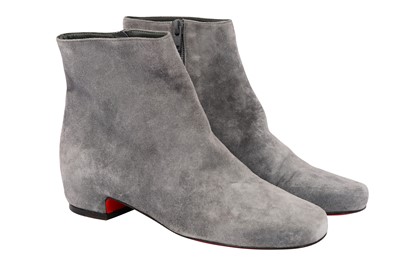 Lot 71 - Christian Louboutin Grey Flat Ankle Boot - Size 37