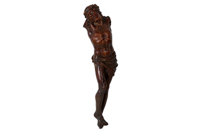 Lot 12 - A 17TH CENTURY CARVED LIMEWOOD CORPUS CHRISTI