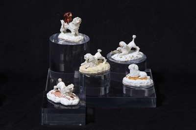 Lot 210 - A Staffordshire porcelain toy poodle, by Samuel Alcock, circa 1835-50