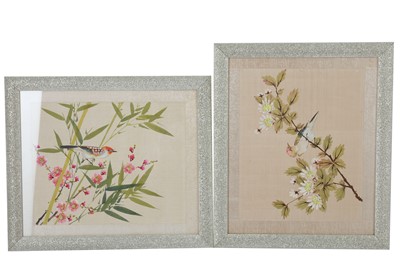 Lot 337 - A set of twelve botanical studies painted on silk