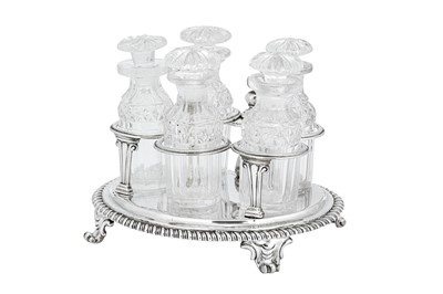 Lot 285 - A George IV sterling silver sauce bottle cruet, London 1824 by Samuel Whitford II