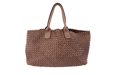 Lot 190 - Bottega Veneta Brown Intrecciato Cabat Tote