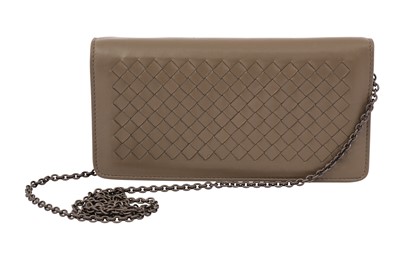 Lot 61 - Bottega Veneta Taupe Intrecciato Continental Wallet on Chain