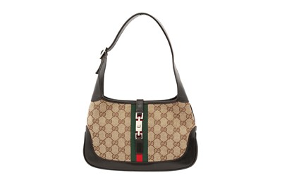 Lot 166 - Gucci Beige Monogram Web Small Jackie Bag