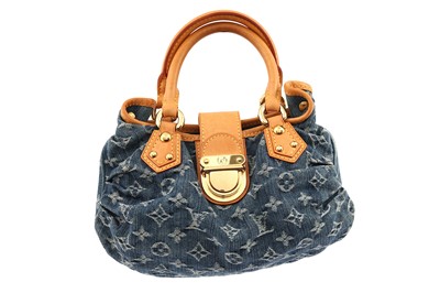 Lot 83 - Louis Vuitton Blue Denim Monogram Mini Pleaty Bag