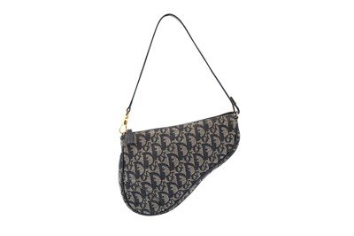 Lot 86 - Christian Dior Navy Monogram Mini Saddle Pochette