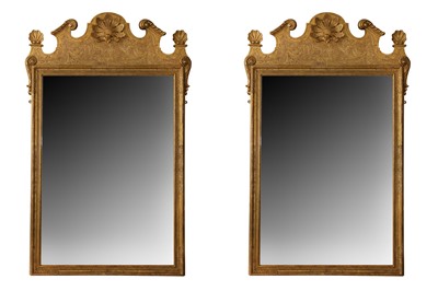 Lot 103 - AN IMPRESSIVE PAIR OF LARGE MODERN GILTWOOD MIRRORS IN THE EARLY 18TH CENTURY STYLE