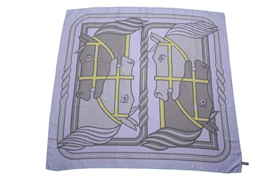 Lot 53 - Hermes 'Quadridge' Surteint Dip Dye Silk Scarf