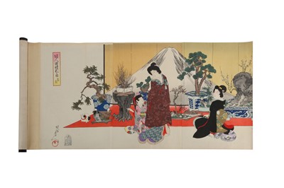 Lot 790 - SIX WOODBLOK TRIPTYCHS BY YOSHU CHIKANOBU. (1838-1912)