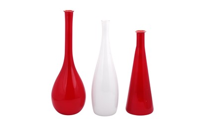 Lot 62 - KASTRUP GLASS, DENMARK - THREE GLASS VASES