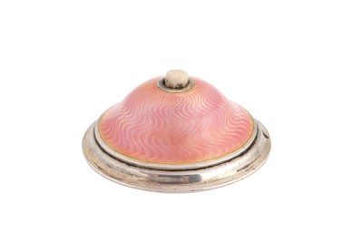 Lot 52 - An early 20th century Norwegian 930 standard silver and guilloche enamel bell bush, Bergen circa 1930 by Marius Hammer