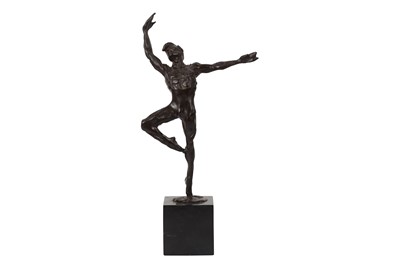 Lot 132 - A PATINATED BRONZE FIGURE OF NUREYEV BY ENZO PLAZZOTTA (ITALIAN / BRITISH 1921 - 1981)