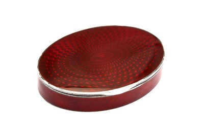 Lot 53 - A cased early 20th century Norwegian sterling silver gilt and guilloche enamel snuff box, by Marius Hammer, import marked for London 1932 by Henry James Hulbert, retailed by Asprey