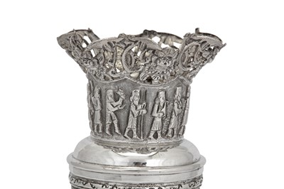 Lot 240 - An early 20th century Iranian (Persian) silver vase, Shiraz circa 1930