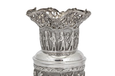 Lot 240 - An early 20th century Iranian (Persian) silver vase, Shiraz circa 1930