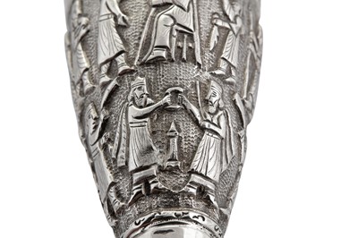 Lot 240 - An early 20th century Iranian (Persian) silver vase, Shiraz circa 1930