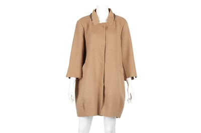 Lot 260 - Ermanno Scervino Camel Crystal Embellished Coat - Size 44
