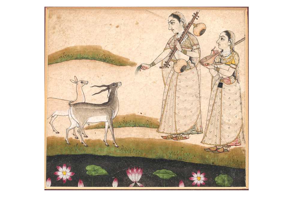 Lot 325 - A TINTED DRAWING OF THE TODI RAGINI FROM A RAGAMALA SERIES