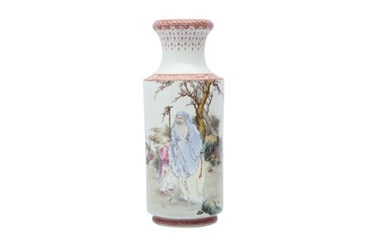 Lot 568 - A CHINESE FAMILLE ROSE 'SAGE' VASE.