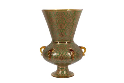 Lot 94 - A 20TH CENTURY AUSTRIAN GILT AND ENAMELLED GLASS MOSQUE LAMP
