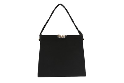 Lot 353 - RAYNE VINTAGE BLACK SATIN EVENING BAG