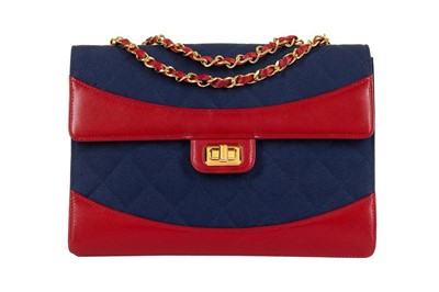 Lot 2 - Chanel Bicolour Jersey Flap Bag