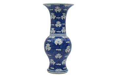Lot 433 - A CHINESE BLUE AND WHTE YEN YEN 'PRUNUS' VASE.
