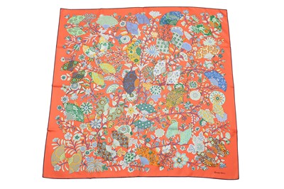 Lot 154 - Hermes 'Fleurs et Papillions' Silk Scarf