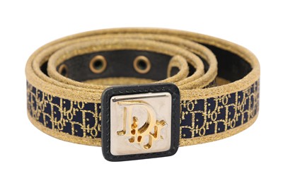Lot 109 - Christian Dior Navy Diorissimo Logo Belt - Size 80
