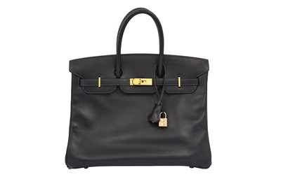 Lot 76 - Hermes Navy Box Birkin 35