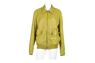 Lot 139 - Hermes Chartreuse Reversible Bomber Jacket - Size 50
