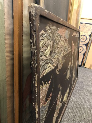 Lot 273 - A CHINESE COROMANDEL LACQUER 'WARRIORS' PANEL.