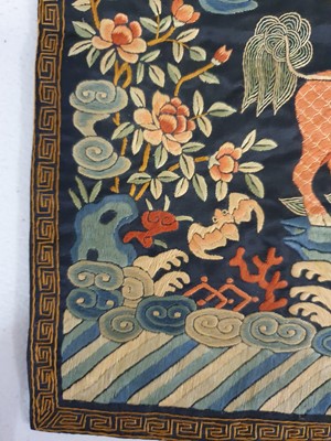 Lot 369 - A PAIR OF CHINESE MILITARY OFFICIAL'S QILIN RANK BADGES, BU ZI.