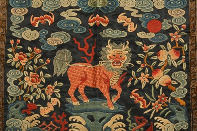 Lot 369 - A PAIR OF CHINESE MILITARY OFFICIAL'S QILIN RANK BADGES, BU ZI.