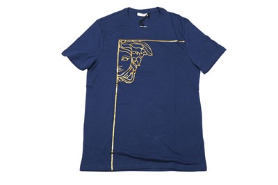 Lot 112 - Versace Collection Blue Medusa Logo T-Shirt - Size M