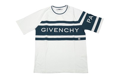 Lot 113 - Givenchy White Logo Band T-Shirt - Size S