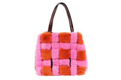 Lot 25 - Dolce & Gabbana Orange Patchwork Fur Bag