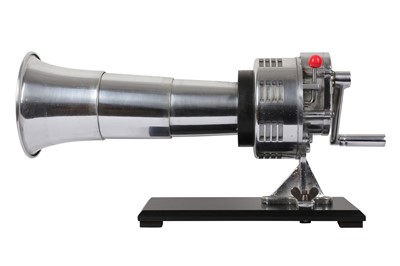 Lot 111 - A 1970'S PORTABLE SHIP'S FOGHORN BY THE TOKYO SIREN CO. DATED 1975