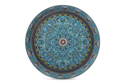 Lot 287 - A LARGE CHINESE CLOISONNÉ ENAMEL CHARGER.