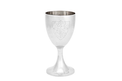 Lot 89 - A mid-19th century Indian colonial silver standing cup, Calcutta circa 1868 by Hamilton and Co
