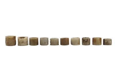 Lot 700 - A COLLECTION OF TEN CHINESE ARCHER'S RINGS.
