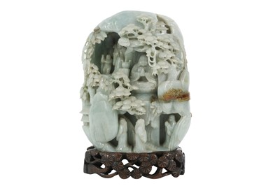 Lot 512 - A CHINESE JADE BOULDER CARVING.