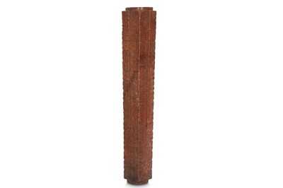 Lot 655 - A CHINESE RUSSET JADE CONG.