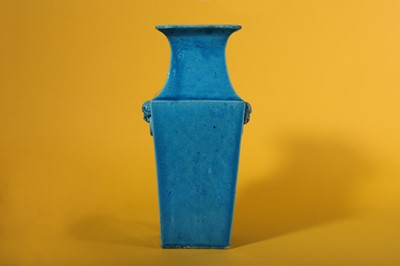 Lot 45 - A CHINESE SQUARE-SECTION TURQUOISE-GLAZED VASE.