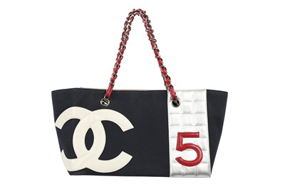 Lot 80 - Chanel Navy No. 5 Logo Tote