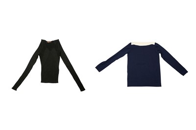 Lot 51 - Prada Purple and Loewe Black Fine Knit Tops