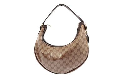 Lot 172 - Gucci Beige Supreme Half Moon Hobo Bag