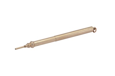 Lot 32 - An Edwardian 9 carat gold propelling pencil, London circa 1910 by Edmund Bennett