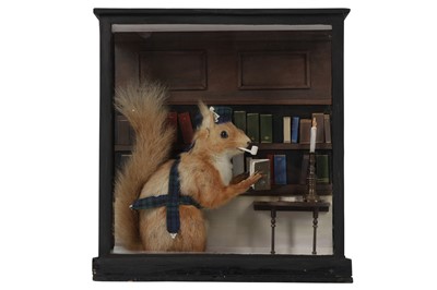 Lot 8 - AN ANTHROPOMORPHIC TAXIDERMY SCENE OF A SCOTTISH GENTLEMAN SQUIRREL